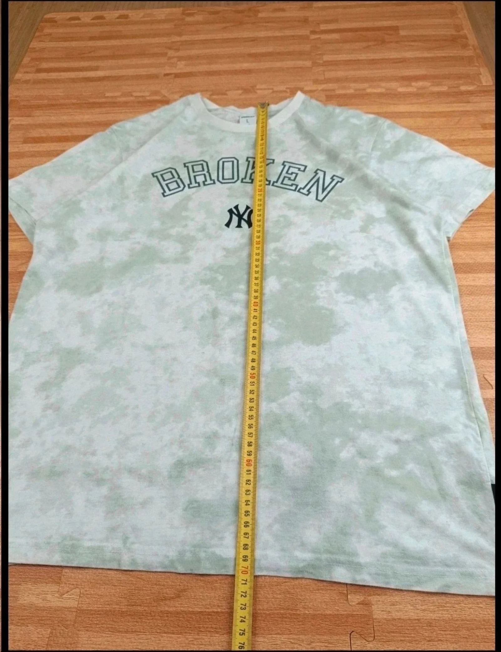 Springfield "Broken" NY Yankees Tie-Dye Tee Varsity Collegiate Green Size L – photo 9